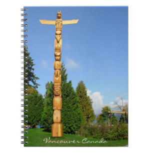 Vancouver Notebook Totem Pole Souvenir Journal Anteckningsbok Med Spiral