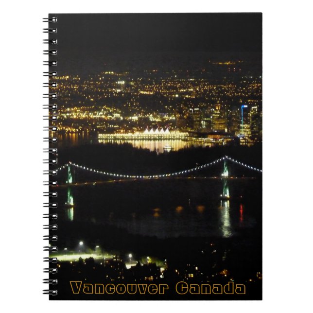 Vancouver Notebook Vancouver Cityscape Souvenir Anteckningsbok (Framsidan)