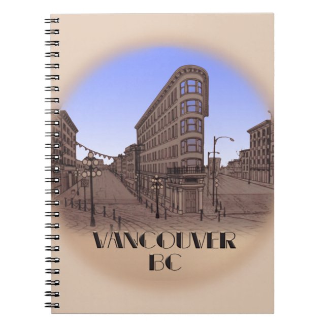 Vancouver Notebook Vancouver Gastown Souvenir Anteckningsbok Med Spiral (Framsidan)