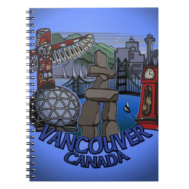 Vancouver Notebook Vancouver Souvenir Journal Anteckningsbok Med Spiral (Framsidan)