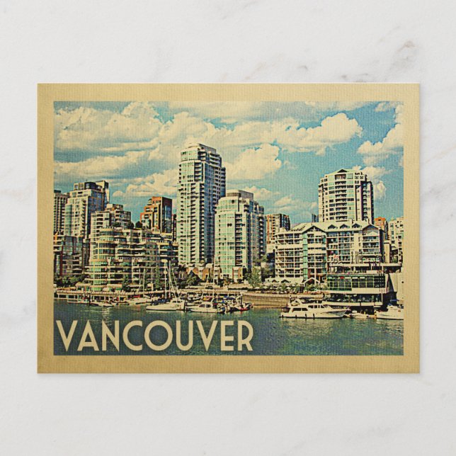 Vancouver Postcard Kanada Vintage resor Vykort (Framsida)