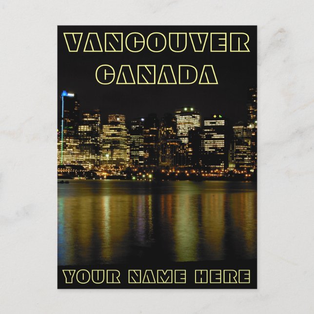 Vancouver Postcard Personalize CItyscape Postcard Vykort (Framsida)