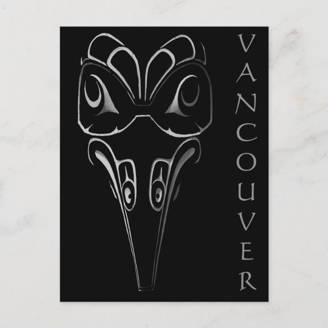 Vancouver Postcard Totem Pole Landmarks Art Cards Vykort (Framsida)