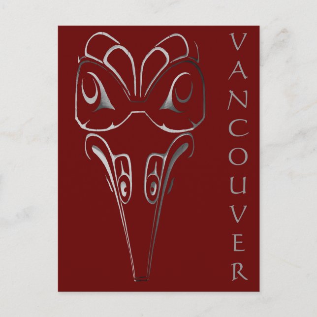 Vancouver Postcard Totem Pole Landmarks Art Cards Vykort (Framsida)