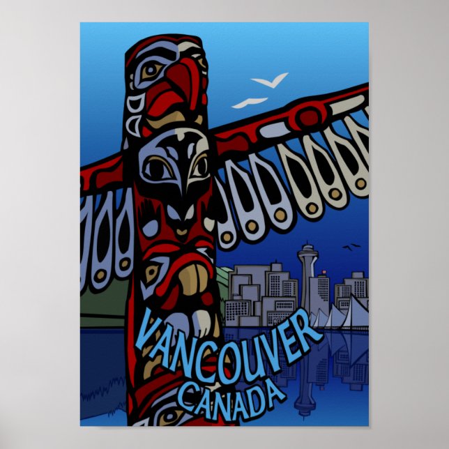 Vancouver Poster Vancouver Totem Pole Souvenir (Framsidan)
