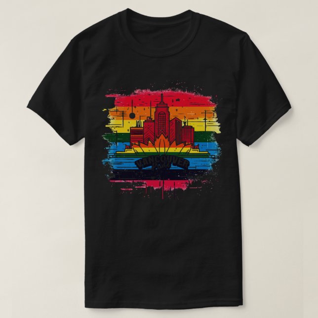 Vancouver Pride Retro Design T Shirt (Design framsida)