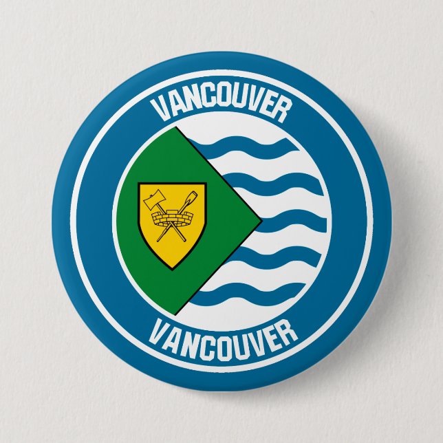 Vancouver Round Emblem Knapp (Framsida)