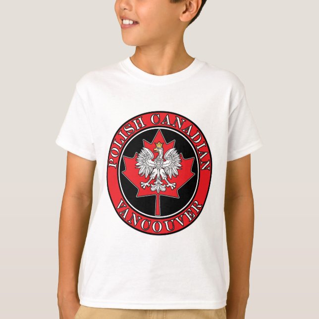 Vancouver Round Poland Canadian Löv T Shirt (Framsida)