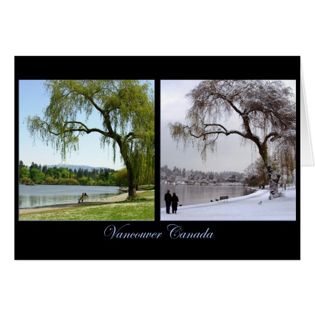 Vancouver Seasons-kort Skriv ut Canada Souvenir Hälsningskort (Framsidan Horizontal)