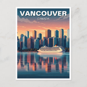 Vancouver Siluett Kanada Resa Vykort