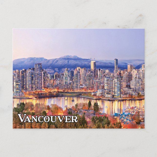 Vancouver Skyline, British Columbia, Kanada Vykort (Framsida)