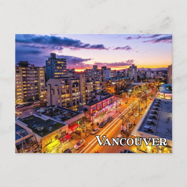Vancouver Skyline, British Columbia, Kanada Vykort (Framsida)