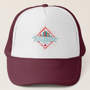 Vancouver Skyline British Columbia Retro Kanada Keps