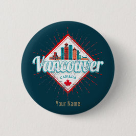 Vancouver Skyline British Columbia Retro Kanada Knapp