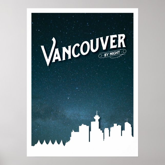 Vancouver skyline by night - Poster (Framsidan)