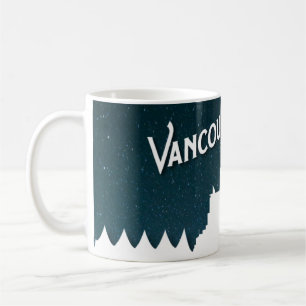 Vancouver skyline per natt vid Coal Harbour Kaffemugg