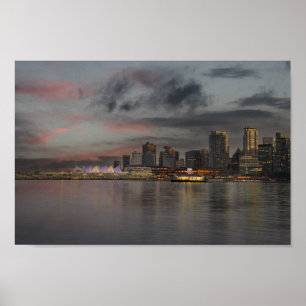 Vancouver Skyline vid Sunset Poster