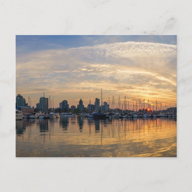 Vancouver Skyline - Yacht Harbor vid Sunset Helg Vykort (Framsida)