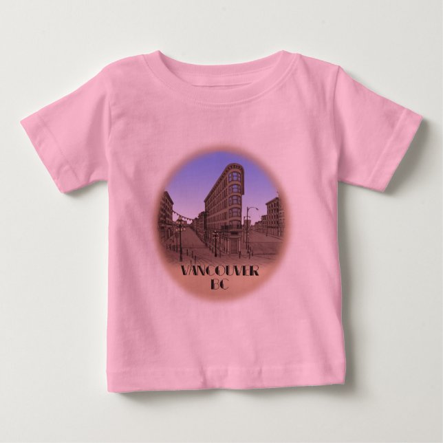 Vancouver Souvenir Baby T-shirt Gastown Baby Shirt (Framsida)