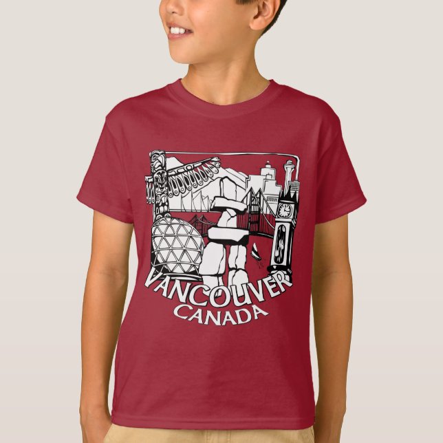 Vancouver Souvenir Barn T-shirt Landmark Art Tee (Framsida)