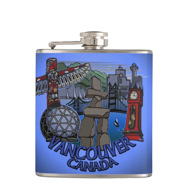 Vancouver Souvenir Flask Anpassningsbar Van Landma Fickplunta (Framsidan)