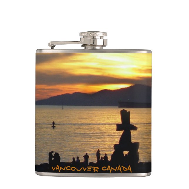 Vancouver Souvenir Flask Anpassningsbar Vancouver  Fickplunta (Framsidan)