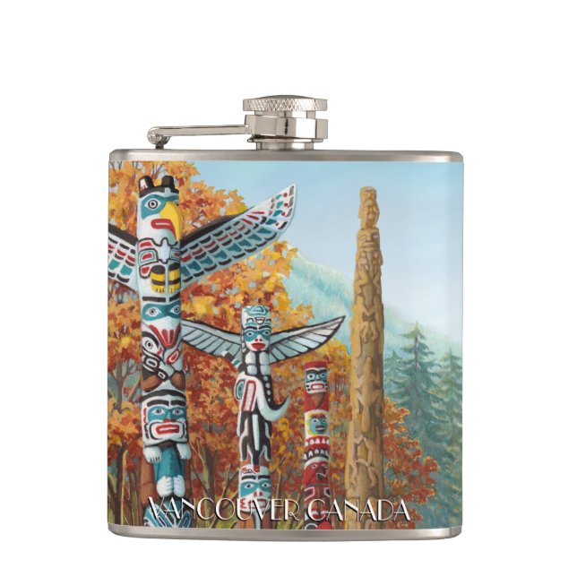 Vancouver Souvenir Flask Anpassningsbar Vancouver  Fickplunta (Framsidan)