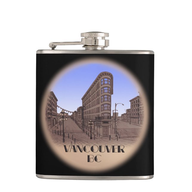 Vancouver Souvenir Flask Vancouver Gastown Gifts Fickplunta (Framsidan)