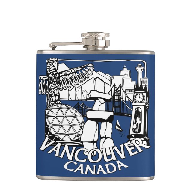 Vancouver Souvenir Flask Vancouver Landmark Gifts Fickplunta (Framsidan)