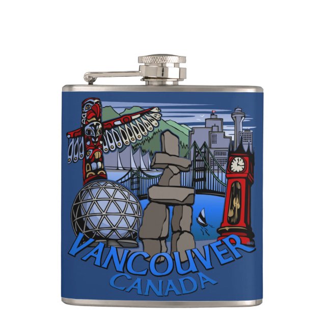 Vancouver Souvenir Flask Vancouver Landmark Gifts Fickplunta (Framsidan)