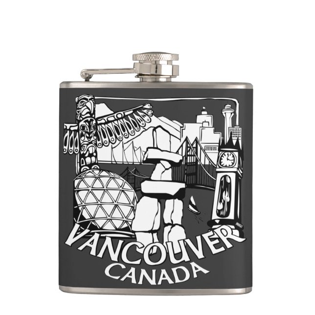 Vancouver Souvenir Flask Vancouver Landmark Gifts Fickplunta (Framsidan)