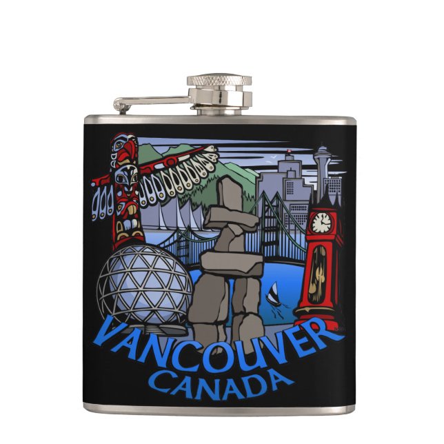 Vancouver Souvenir Flask Vancouver Landmark Gifts Fickplunta (Framsidan)