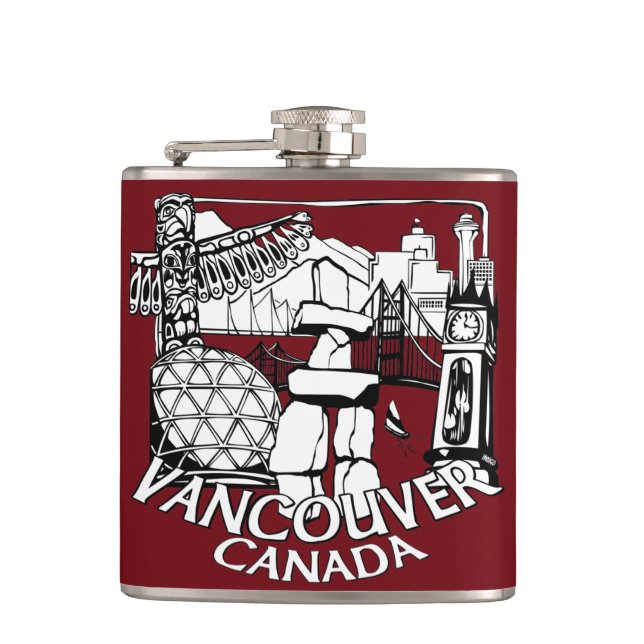 Vancouver Souvenir Flask Vancouver Landmark Gifts Fickplunta (Framsidan)