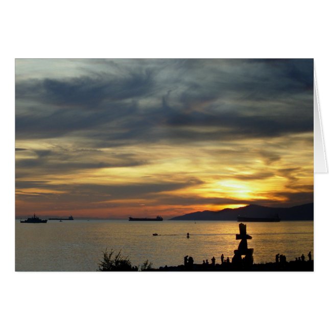 Vancouver Souvenir-kort Inukshuk Landskapskort Hälsningskort (Framsidan Horizontal)