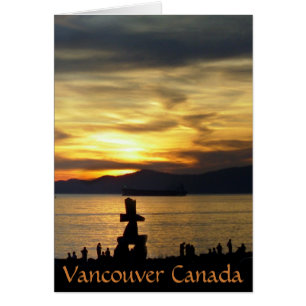 Vancouver Souvenir-kort Inukshuk Landskapskort Hälsningskort