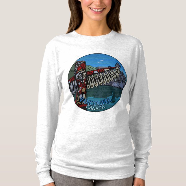 Vancouver Souvenir Långärmad Shirt Canada Shirt Tee Shirt (Framsida)