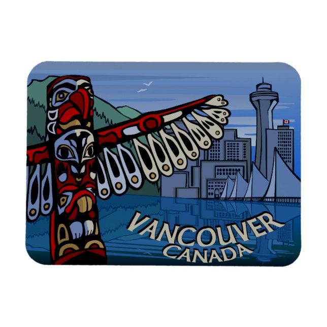 Vancouver Souvenir Magnet Totem Pole Landmark Gift (Horisontell)