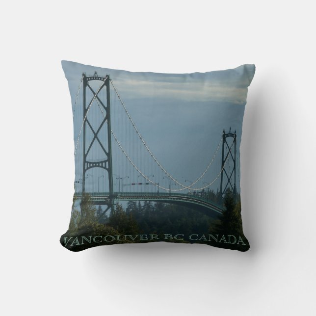 Vancouver Souvenir Pillow Lejon Grind Bridge Gift Kudde (Framsida)