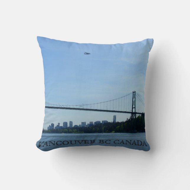 Vancouver Souvenir Pillow Lejon Grind Bridge Gift Kudde (Framsida)