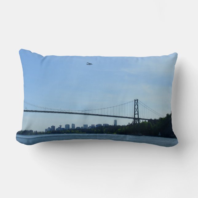Vancouver Souvenir Pillow Lejon Grind Bridge Gift Lumbarkudde (Framsida)