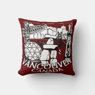 Vancouver Souvenir Pillow Vancouver Landmark Gifts Kudde