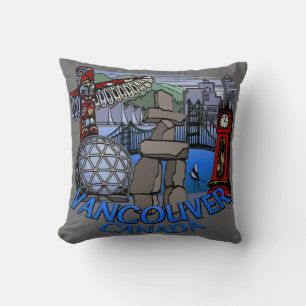 Vancouver Souvenir Pillow Vancouver Landmark Gifts Kudde