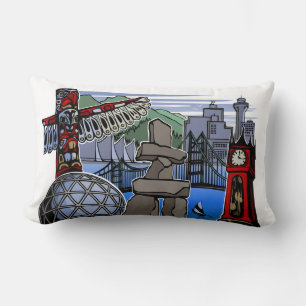 Vancouver Souvenir Pillow Vancouver Landmark Gifts Lumbarkudde