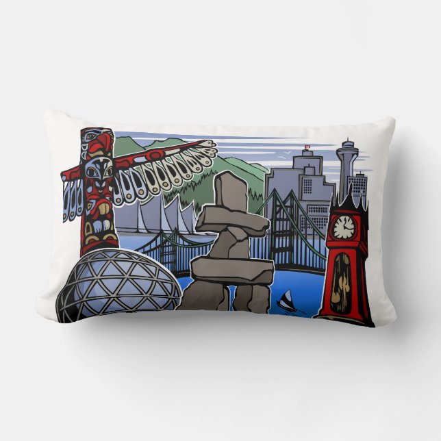 Vancouver Souvenir Pillow Vancouver Landmark Gifts Lumbarkudde (Framsida)