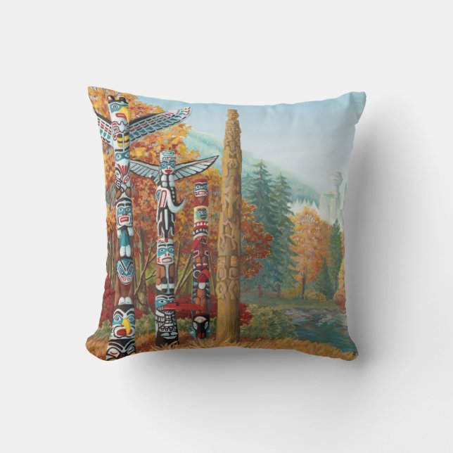 Vancouver Souvenir Pillow Vancouver Landmarks Gift Kudde (Framsida)