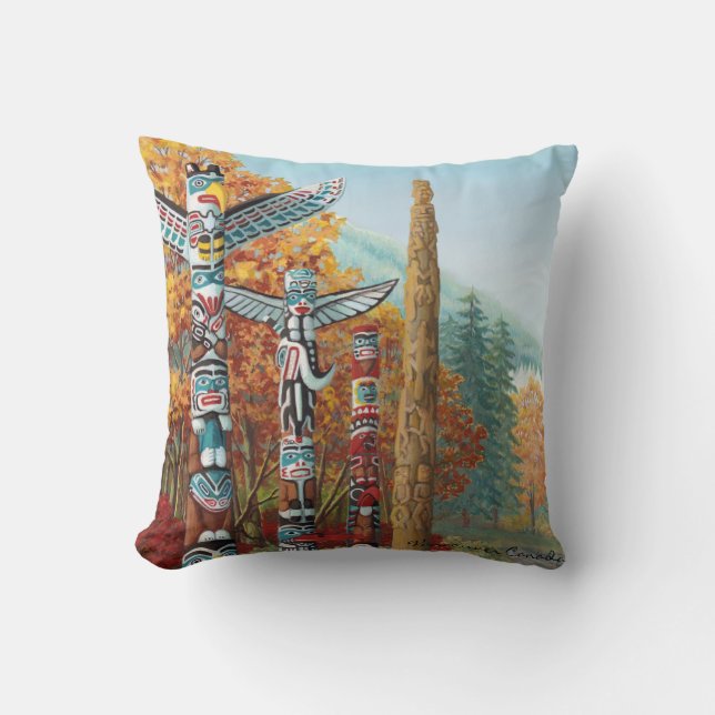 Vancouver Souvenir Pillow Vancouver Landmarks Gift Kudde (Framsida)