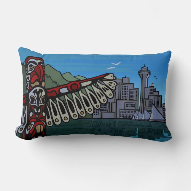 Vancouver Souvenir Pillow Vancouver Landmarks Gift Lumbarkudde (Framsida)