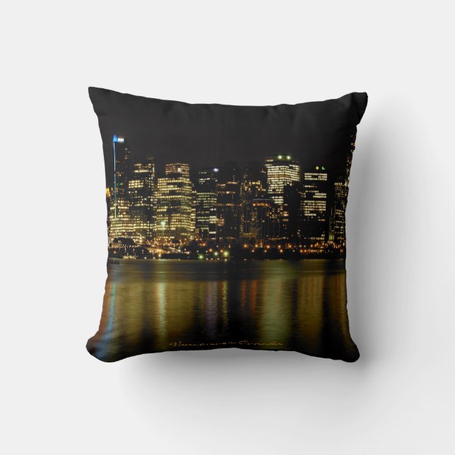 Vancouver Souvenir Pillow Vancouver Skyline Gift Kudde (Framsida)