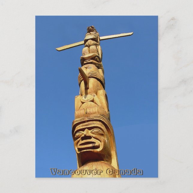 Vancouver Souvenir Postcard Totem Pole Personalize Vykort (Framsida)
