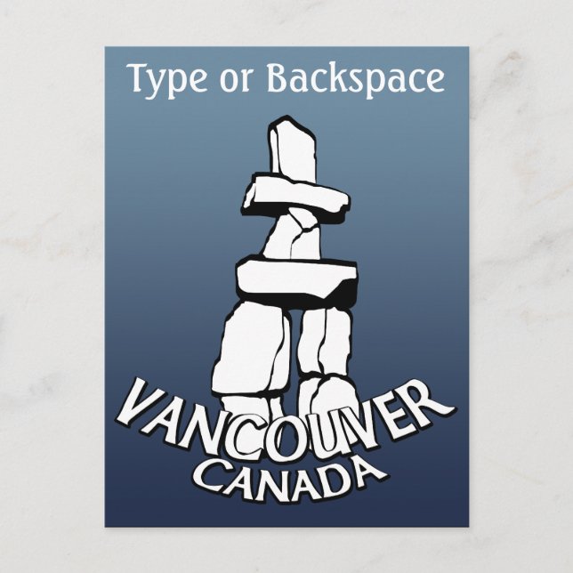 Vancouver Souvenir Postcards Anpassningsbar Inuksh Vykort (Framsida)
